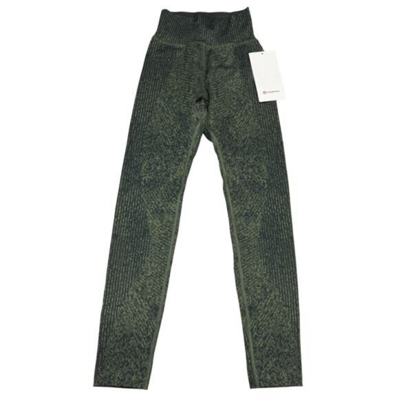 Lululemon Ebb to Train Super-High-Rise Tight 25" In Pattern Mix Green Twill 0 - Picture 4 of 8